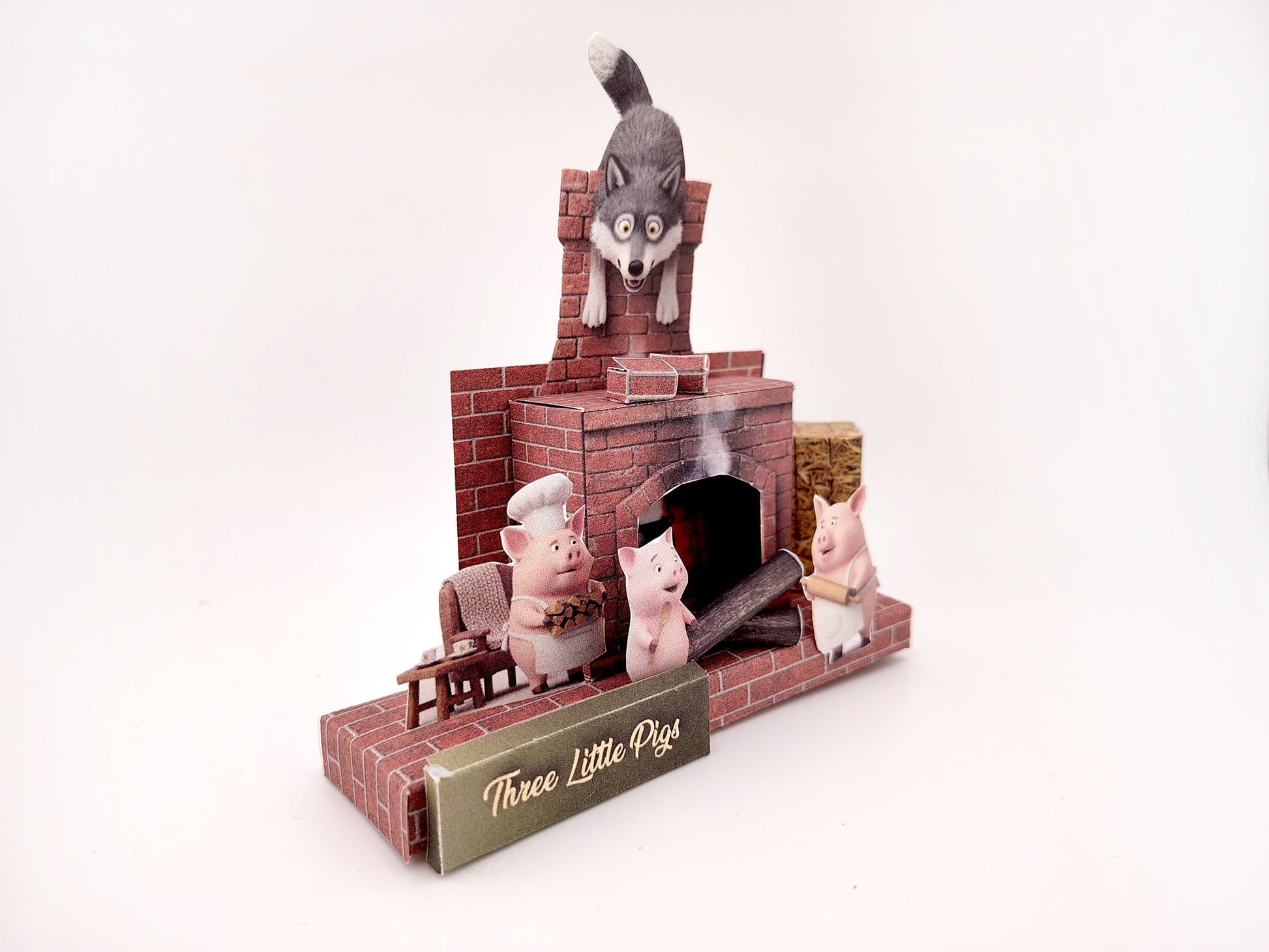 PickScene the three little pig with Story book and story character