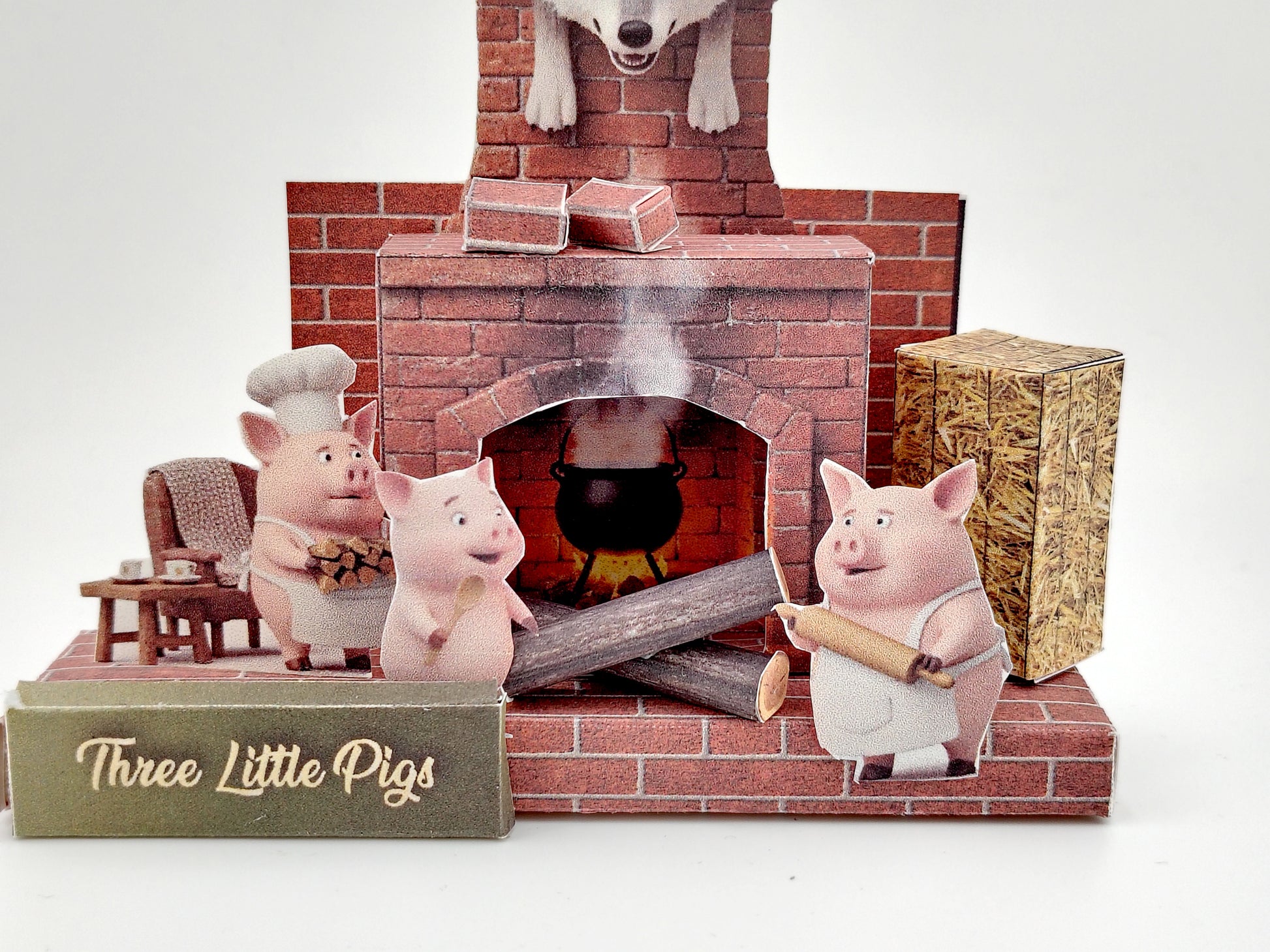 PickScene the three little pig with Story book and story character