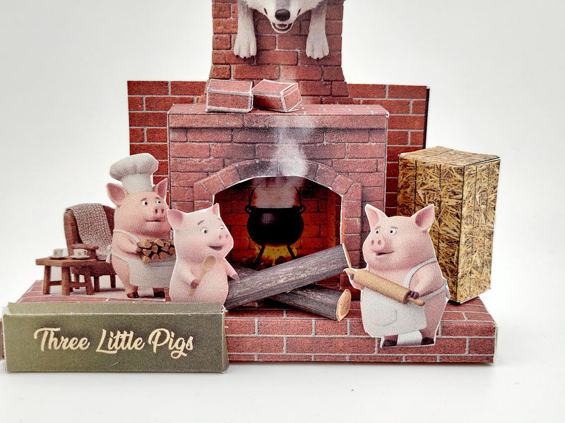PickScene the three little pig with Story book and story character