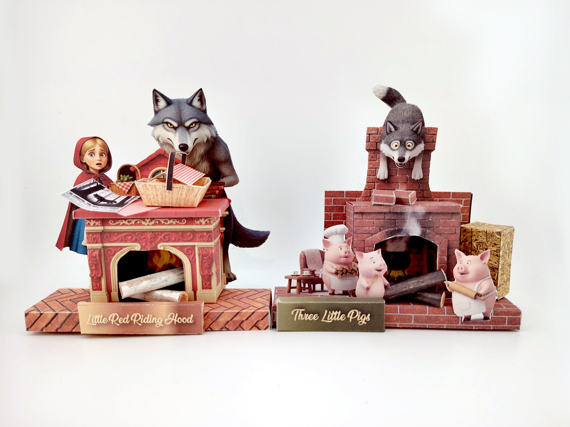 PickScene the three little pig with Story book and story character