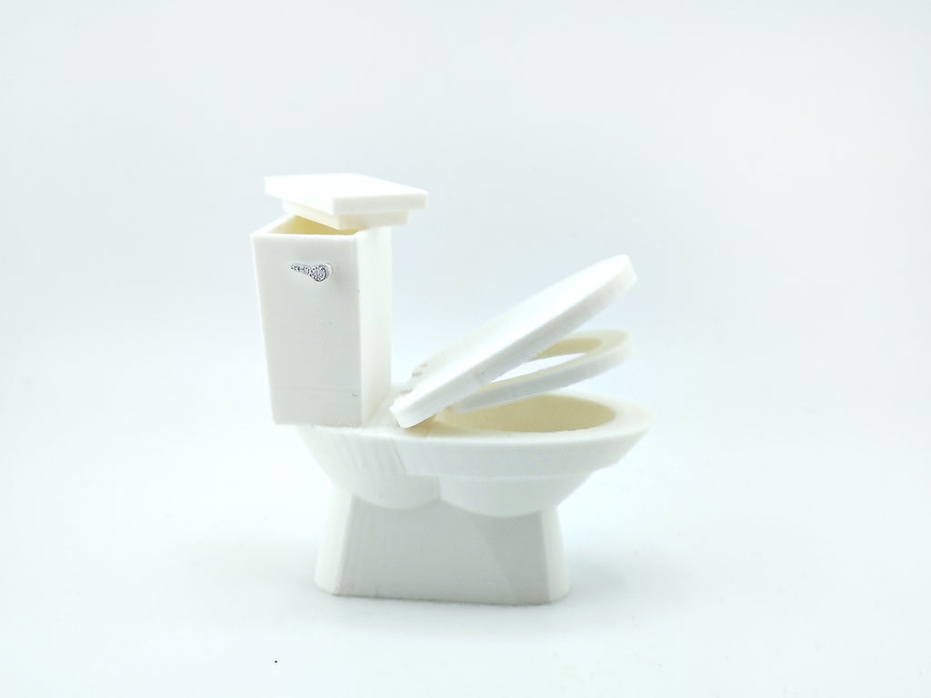 1:12 Toilet Seat STL File | Dollhouse Bathroom, Washroom & Restroom Miniature Diorama