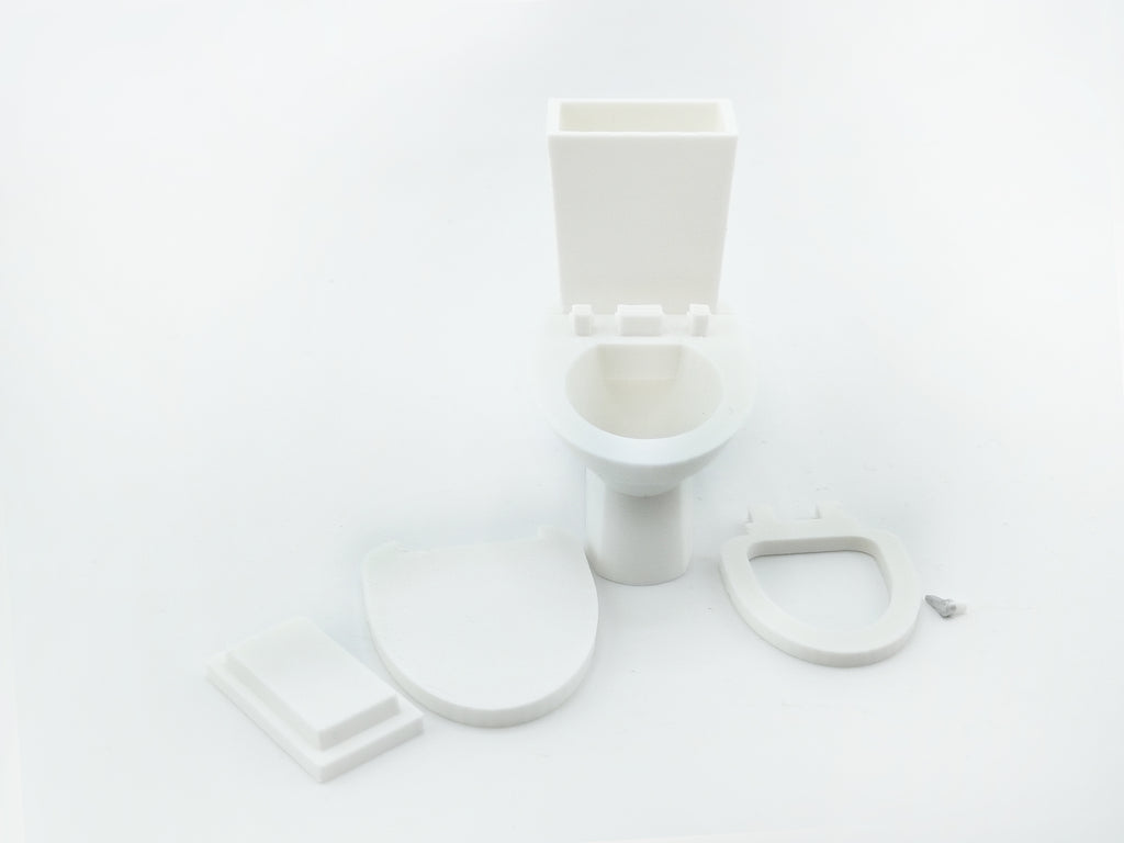 1:12 Toilet Seat STL File | Dollhouse Bathroom, Washroom & Restroom Miniature Diorama