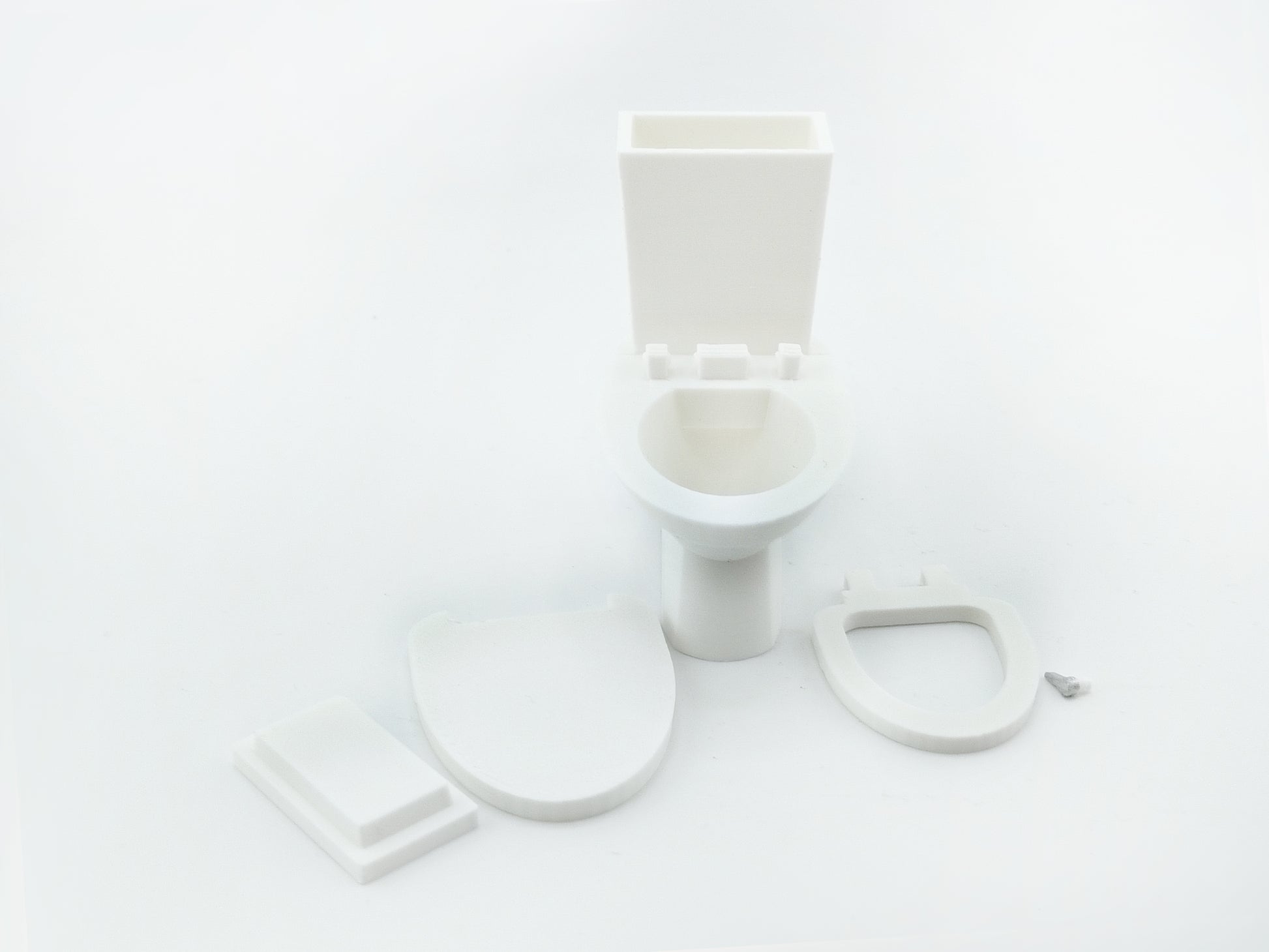 1:12 Toilet Seat STL File | Dollhouse Bathroom, Washroom & Restroom Miniature Diorama