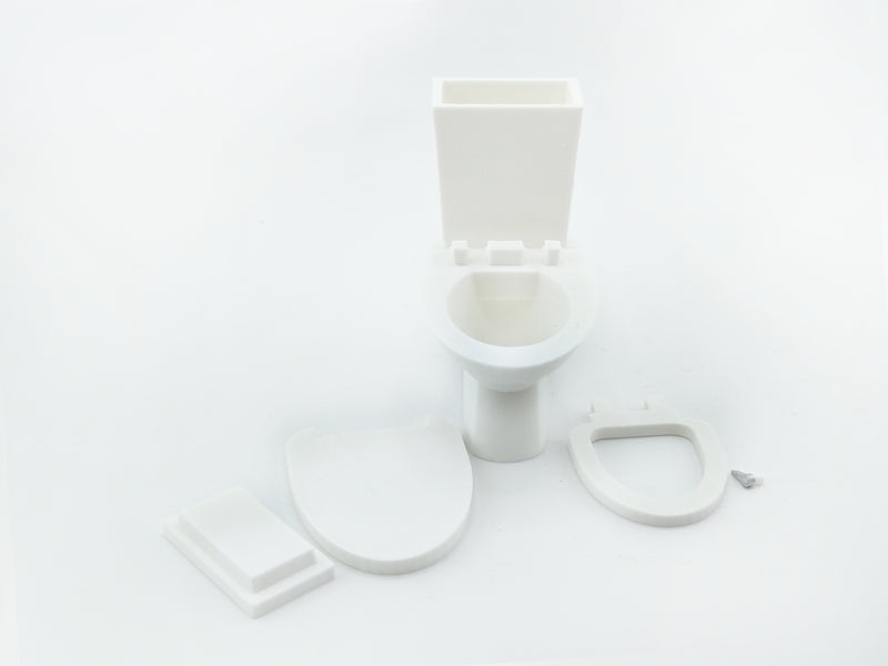 1:12 Toilet Seat STL File | Dollhouse Bathroom, Washroom & Restroom Miniature Diorama