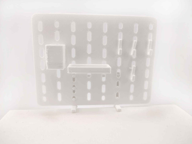 11:12 Miniature Pegboard Combination STL File — Dollhouse Office Equipment with Printable Accessories for Diorama Display