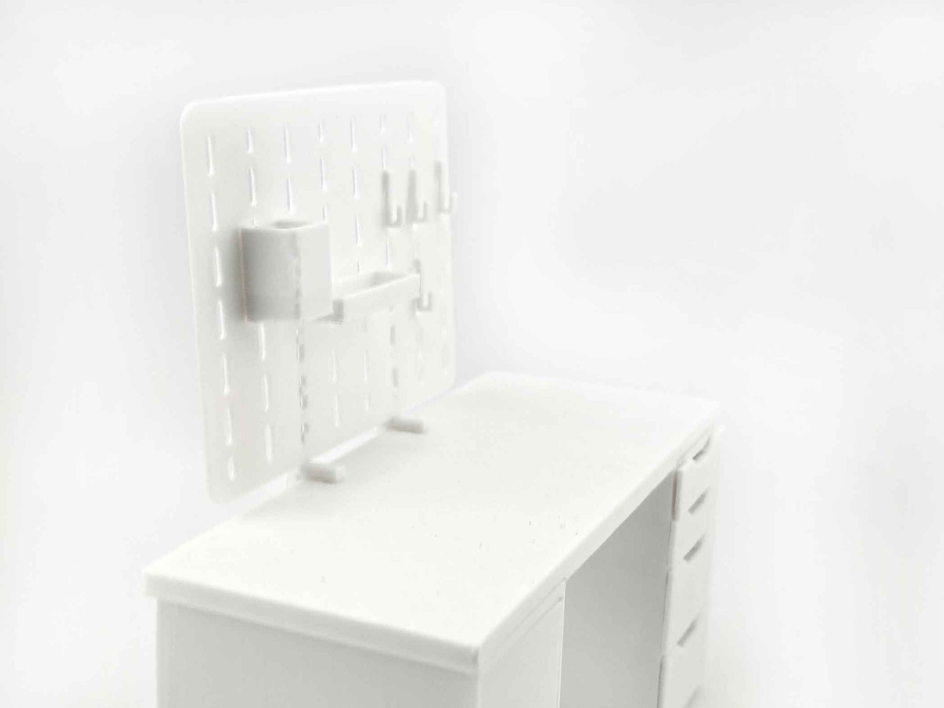 11:12 Miniature Pegboard Combination STL File — Dollhouse Office Equipment with Printable Accessories for Diorama Display