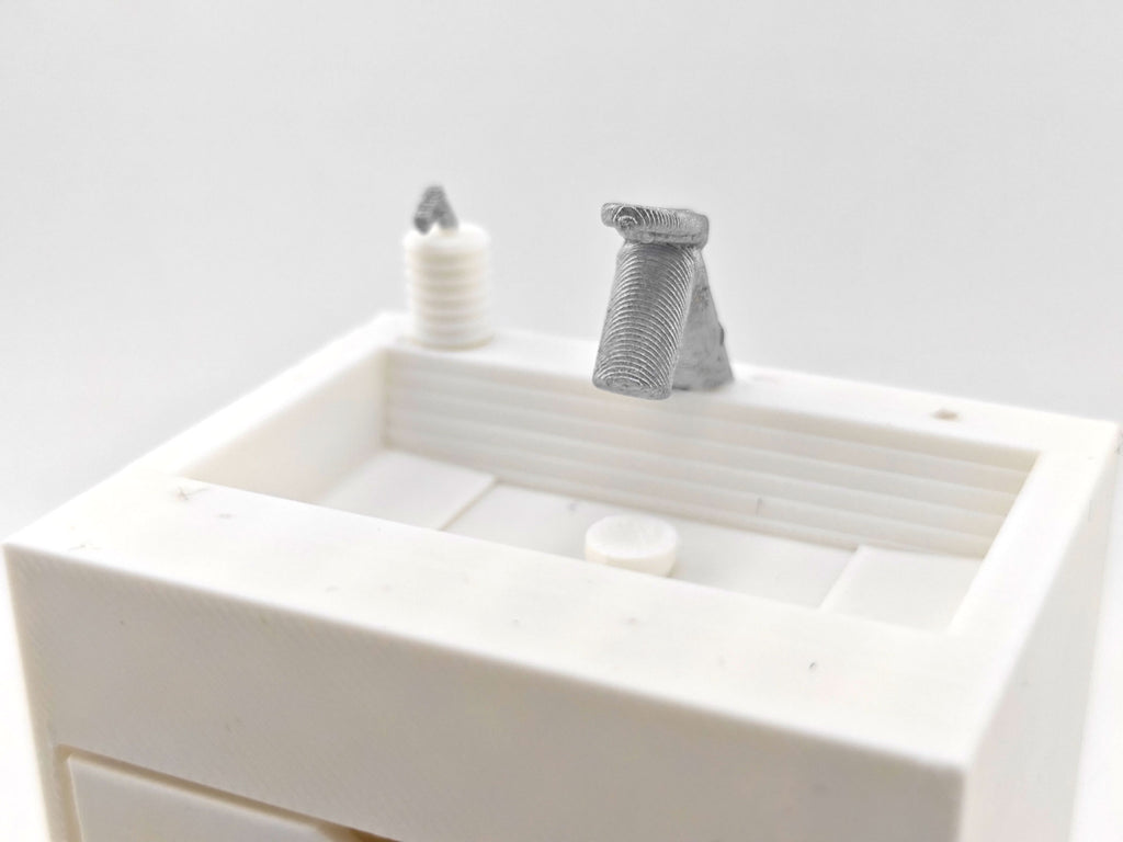 1:12 Toilet Sink STL File | Dollhouse Bathroom, Washroom & Restroom Miniature Diorama