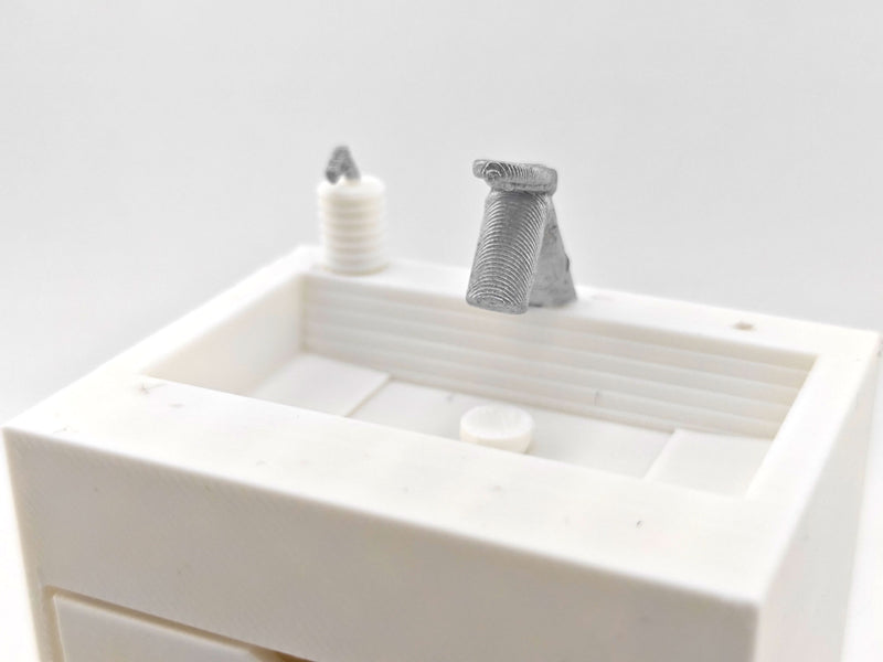 1:12 Toilet Sink STL File | Dollhouse Bathroom, Washroom & Restroom Miniature Diorama