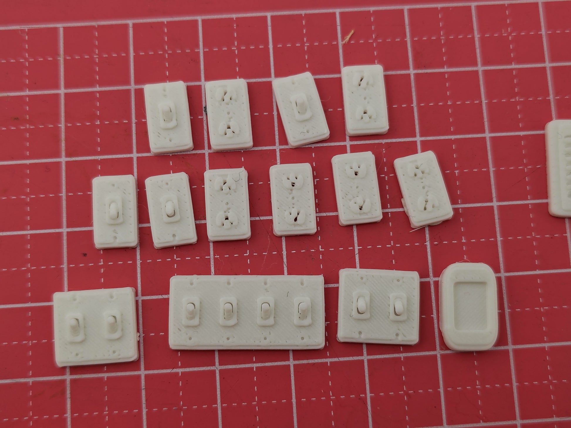 1:12 Light Switch, Air Vent & Power Plug Set — Dollhouse 3D Print STL Files (Instant Digital Download)
