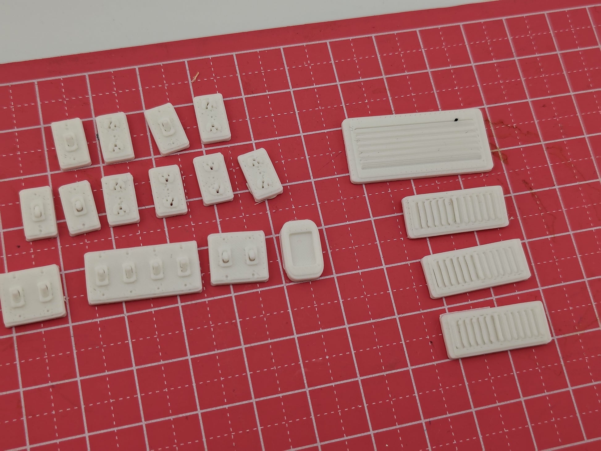 1:12 Light Switch, Air Vent & Power Plug Set — Dollhouse 3D Print STL Files (Instant Digital Download)