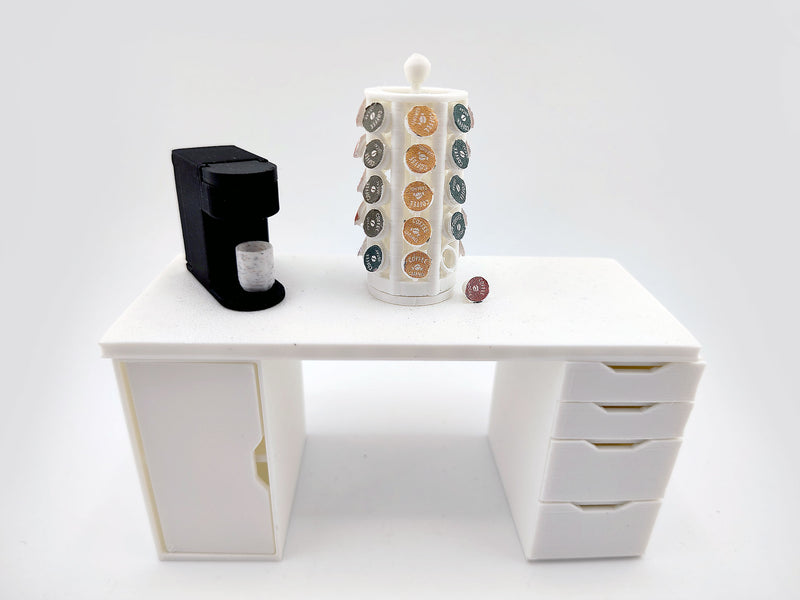 1:12 spinnable Capsule Holder with 40 Coffee Capsules — Miniature Kitchen Appliance STL for Dollhouse Coffee Bar (3D Print File)