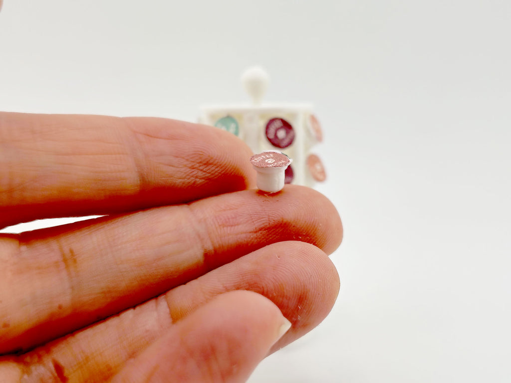 1:12 spinnable Capsule Holder with 40 Coffee Capsules — Miniature Kitchen Appliance STL for Dollhouse Coffee Bar (3D Print File)