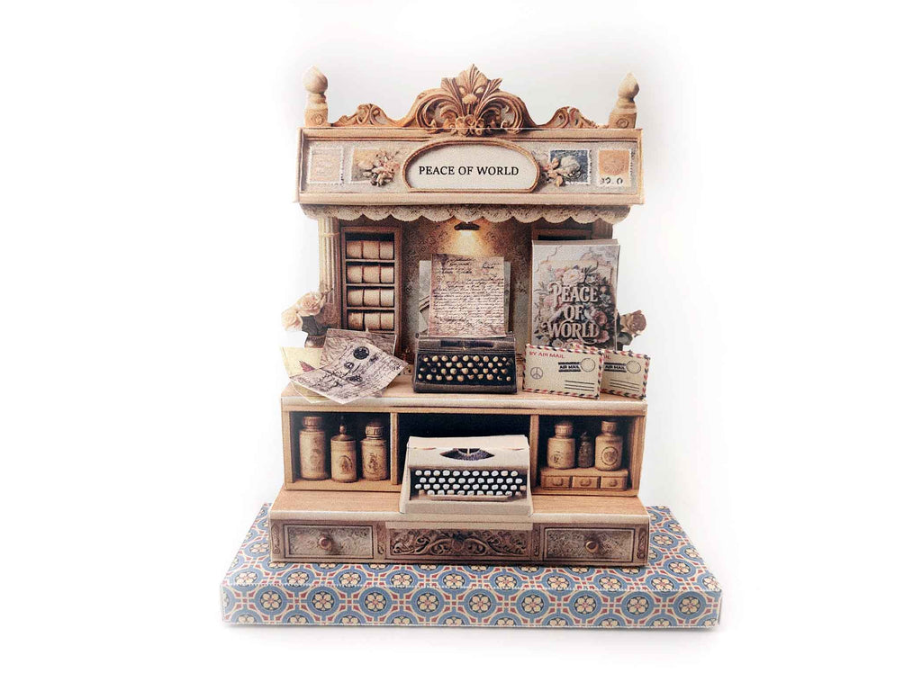 Peace of world stand crafting template, vintage style, Typewriter , peace envelope and letter, peace concept