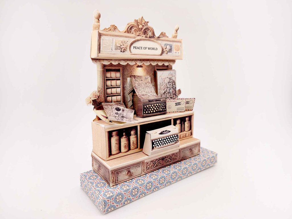 Peace of world stand crafting template, vintage style, Typewriter , peace envelope and letter, peace concept