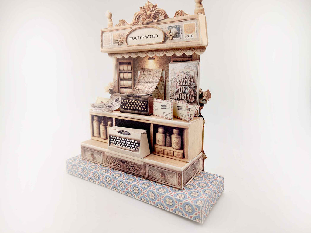 Peace of world stand crafting template, vintage style, Typewriter , peace envelope and letter, peace concept