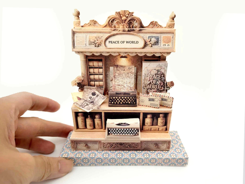 Peace of world stand crafting template, vintage style, Typewriter , peace envelope and letter, peace concept