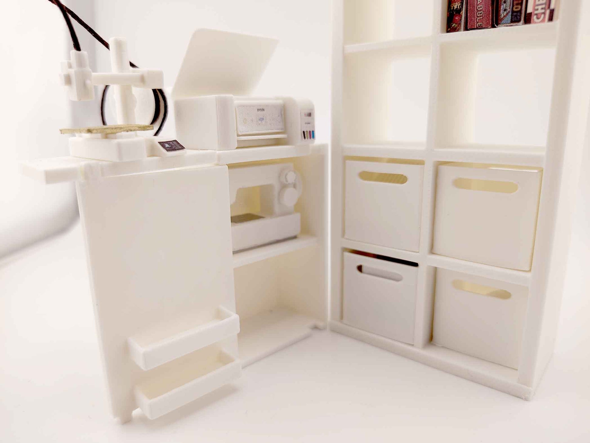 1:12 sewing machine STL file,  prints are included, craft room equipment, crafter dollhouse diorama