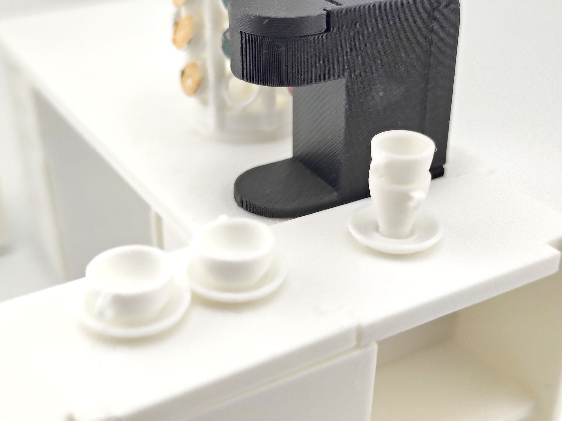 1:12 Coffee & IKEA stack up cup Set and plates STL Files — Miniature Kitchen Appliance Accessories for Dollhouse Cooking Scene
