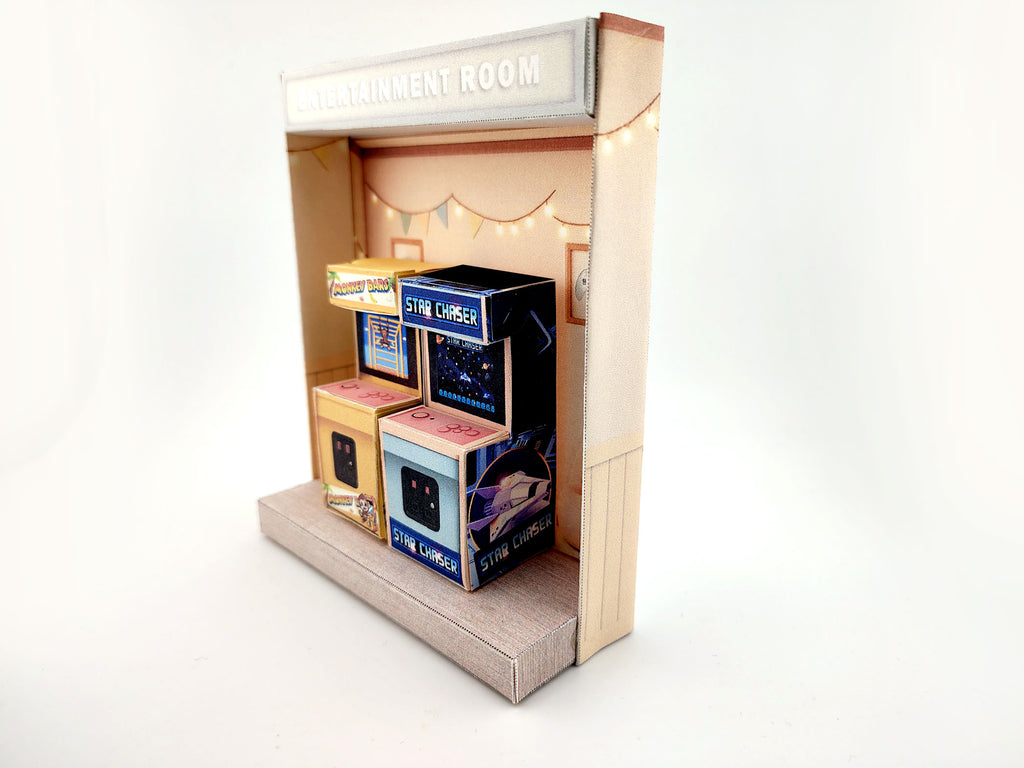 Miniature Arcade Papercraft - DIY Entertainment Room (Digital Download)