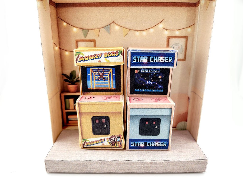 Miniature Arcade Papercraft - DIY Entertainment Room (Digital Download)