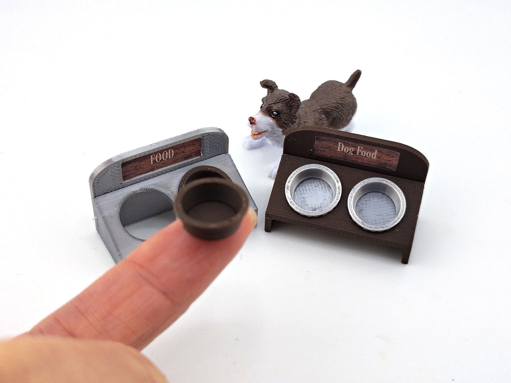1:12 Miniature Dog Tray STL File — Pet Food Dish for Dollhouse Kitchen or Pet Scene (3D Print Instant Download)