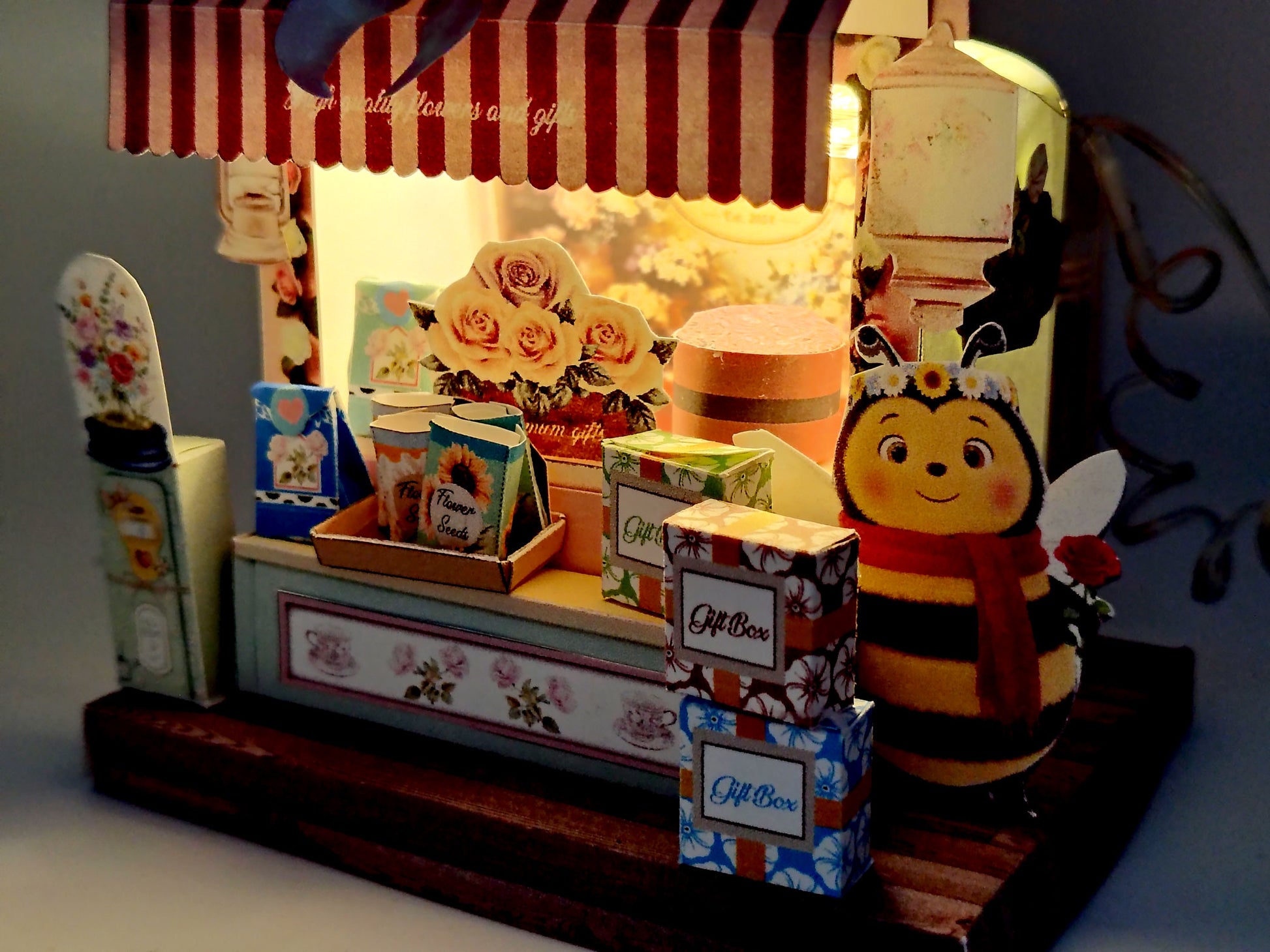 PickScene  Florists and Gifts Shop  — DIY Miniature Candy Shop Stand Paper Craft Kit (Printable Holiday Diorama, Digital Download))