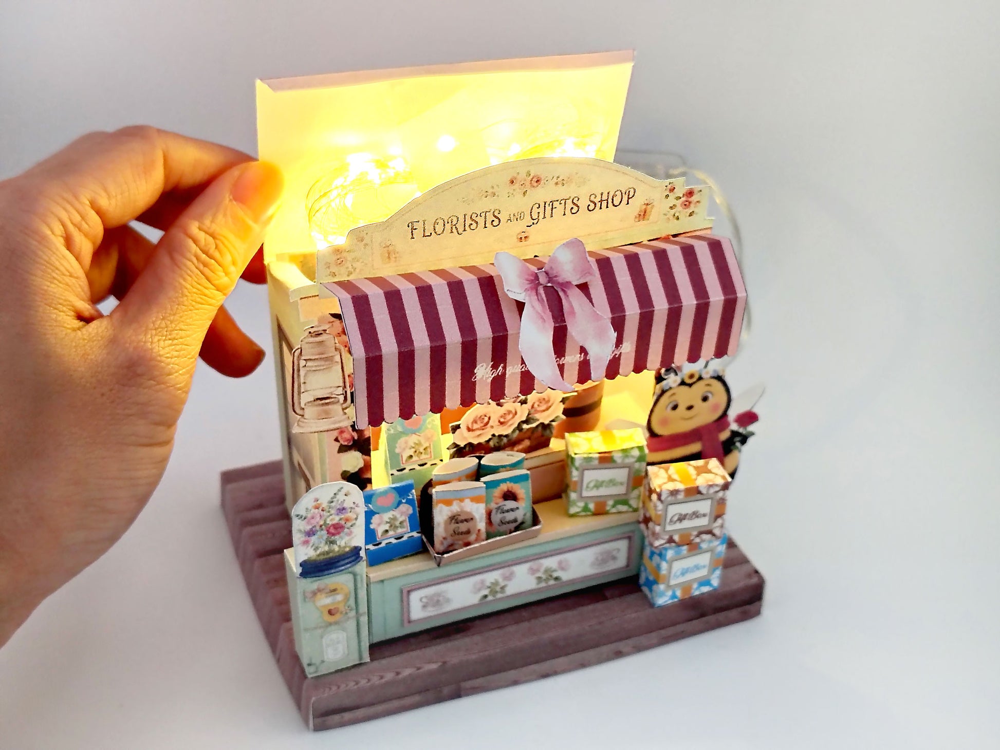PickScene  Florists and Gifts Shop  — DIY Miniature Candy Shop Stand Paper Craft Kit (Printable Holiday Diorama, Digital Download))