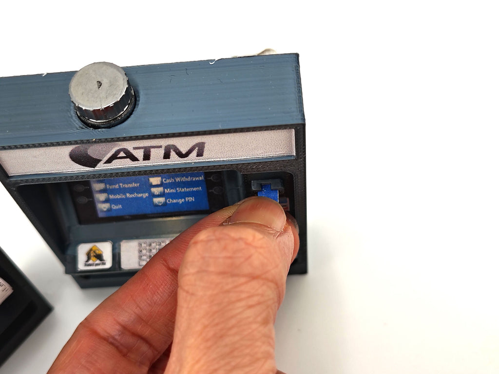 ATM with light and without light STL file for 1:12 doll, Cash and credit card insert