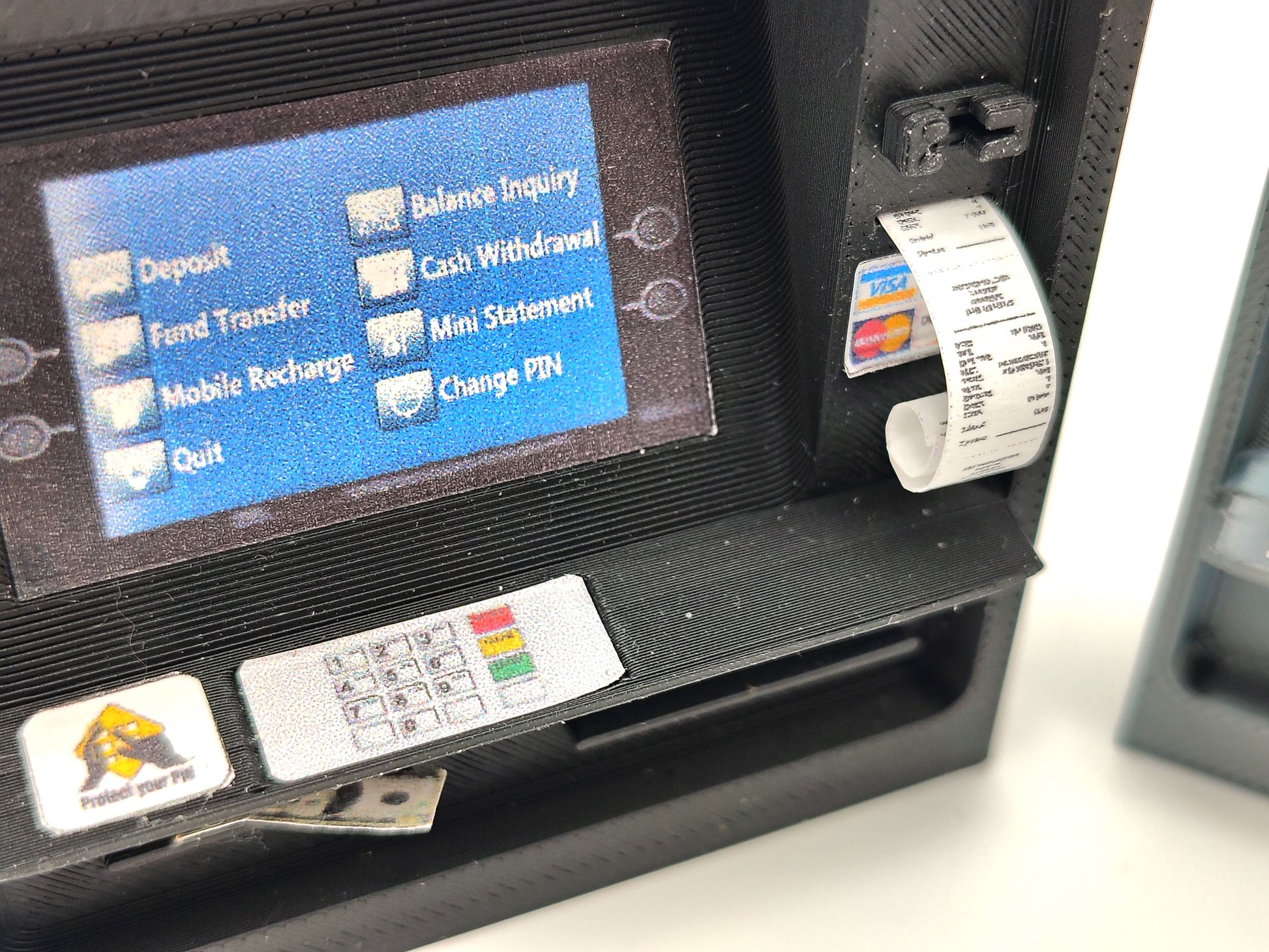 ATM with light and without light STL file for 1:12 doll, Cash and credit card insert
