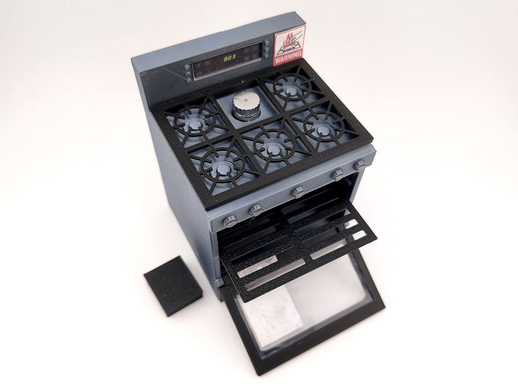 1:12 Kitchen Stove & Oven STL  with Light/No-Light for Dollhouse Diorama