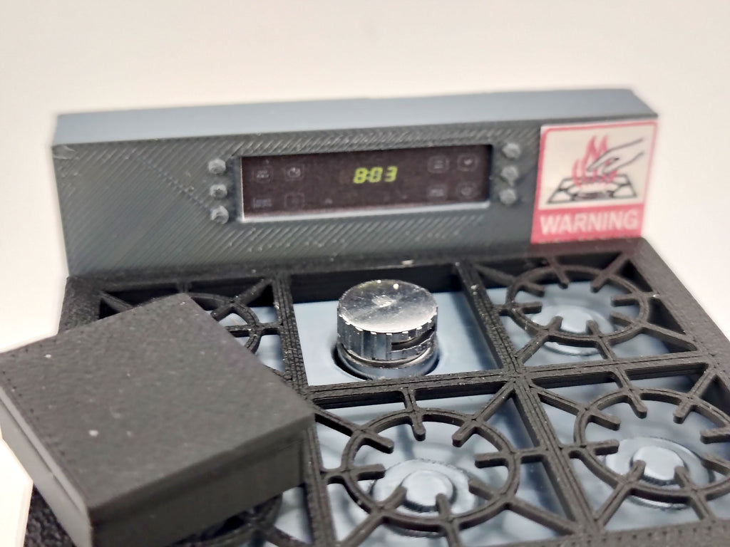 1:12 Kitchen Stove & Oven STL  with Light/No-Light for Dollhouse Diorama