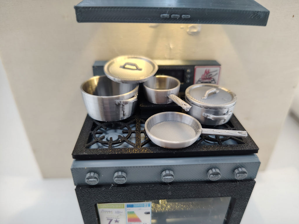 1:12 Kitchen Stove & Oven STL  with Light/No-Light for Dollhouse Diorama