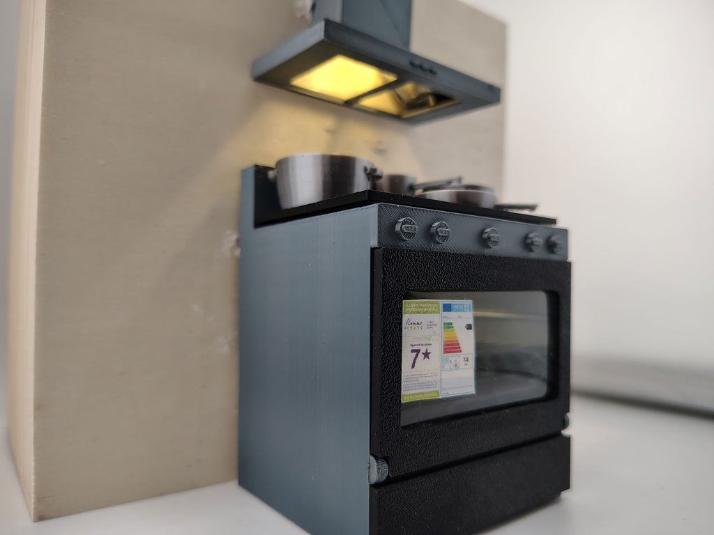 1:12 Kitchen Stove & Oven STL  with Light/No-Light for Dollhouse Diorama
