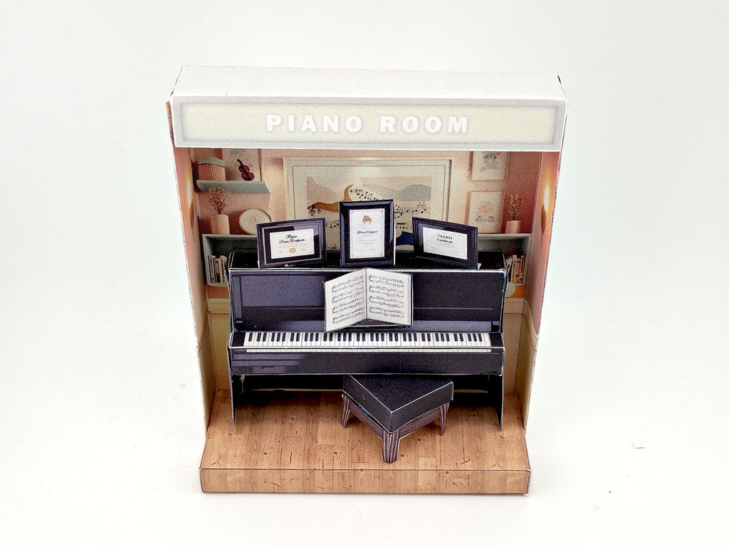 Pink Piano Room -music instrument, black piano lover for music player and band papercraft, PickScene Apartment (instant download)
