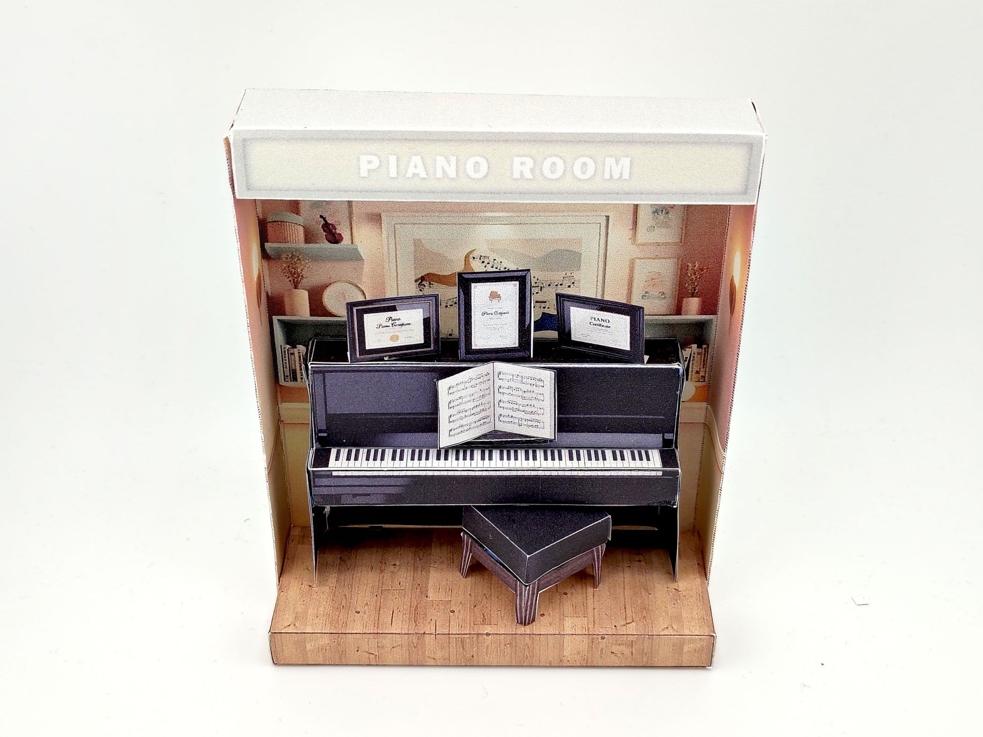 Pink Piano Room -music instrument, black piano lover for music player and band papercraft, PickScene Apartment (instant download)
