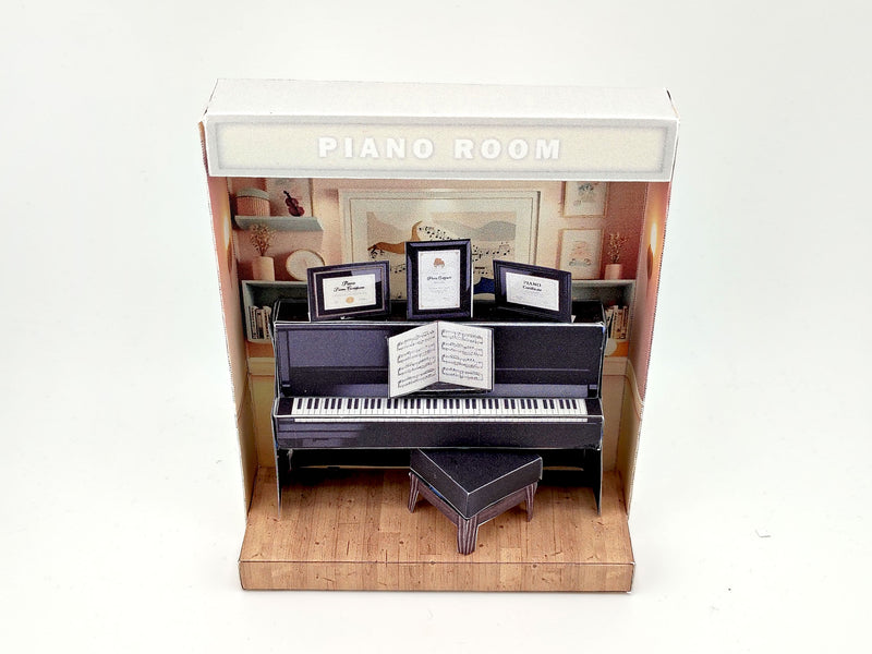 Pink Piano Room -music instrument, black piano lover for music player and band papercraft, PickScene Apartment (instant download)