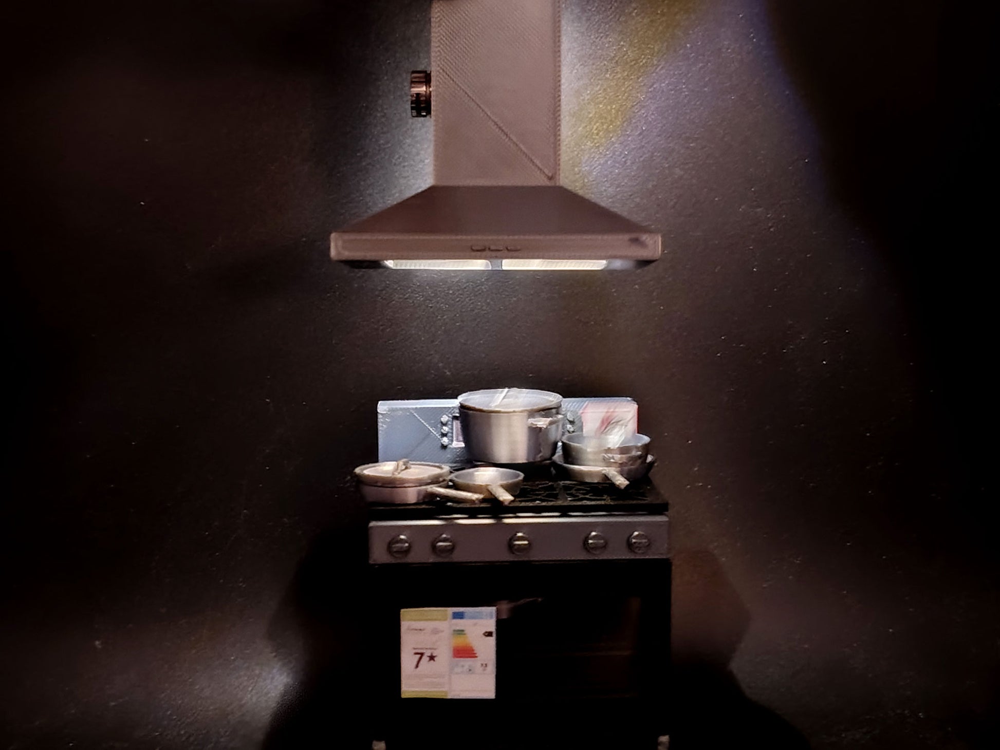 1:12 Kitchen Range Hood STL with Light/No-Light for Dollhouse Diorama, realistic kitchen