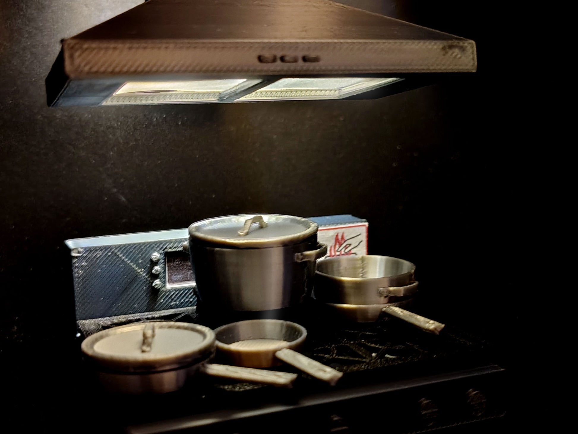 1:12 Kitchen Range Hood STL with Light/No-Light for Dollhouse Diorama, realistic kitchen