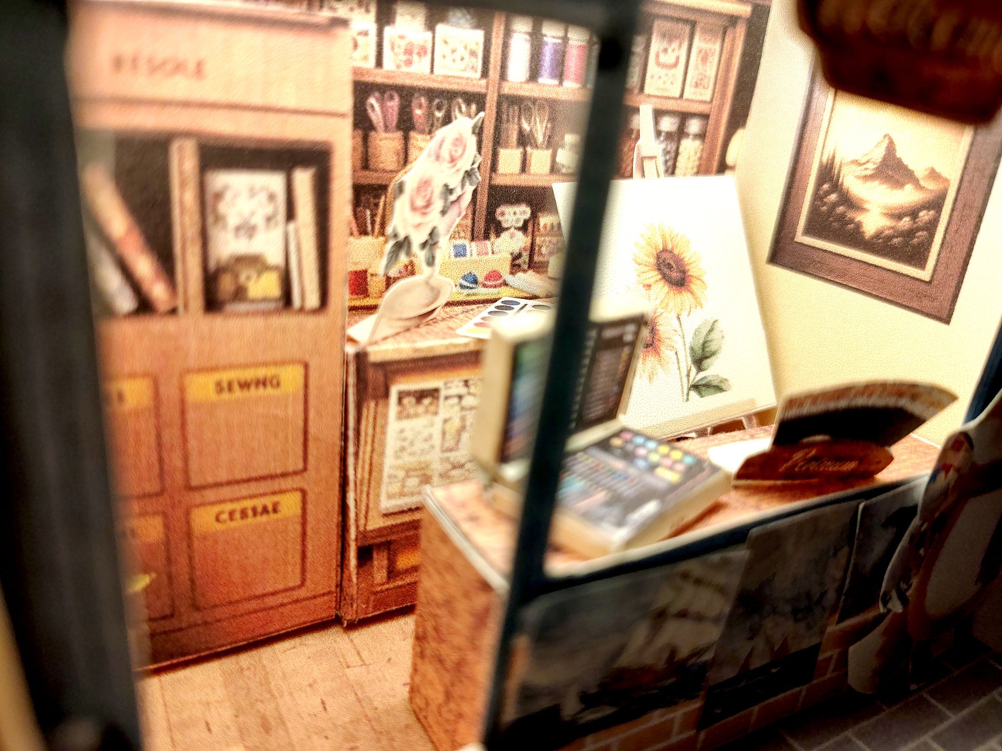 Light Blue Craft Supply House Papercraft, Cozy Miniature Diorama (Digital Download)