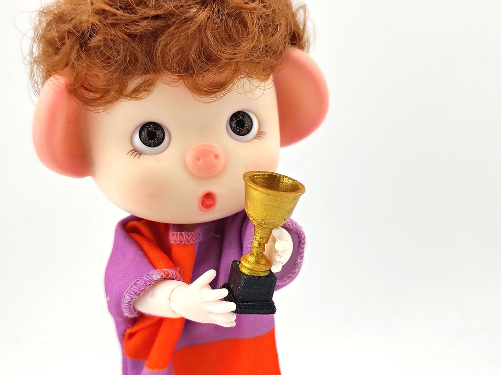 1:12 Golden Trophy STL — Miniature Award Cup for Dollhouse Displays (Instant 3D Print Download)