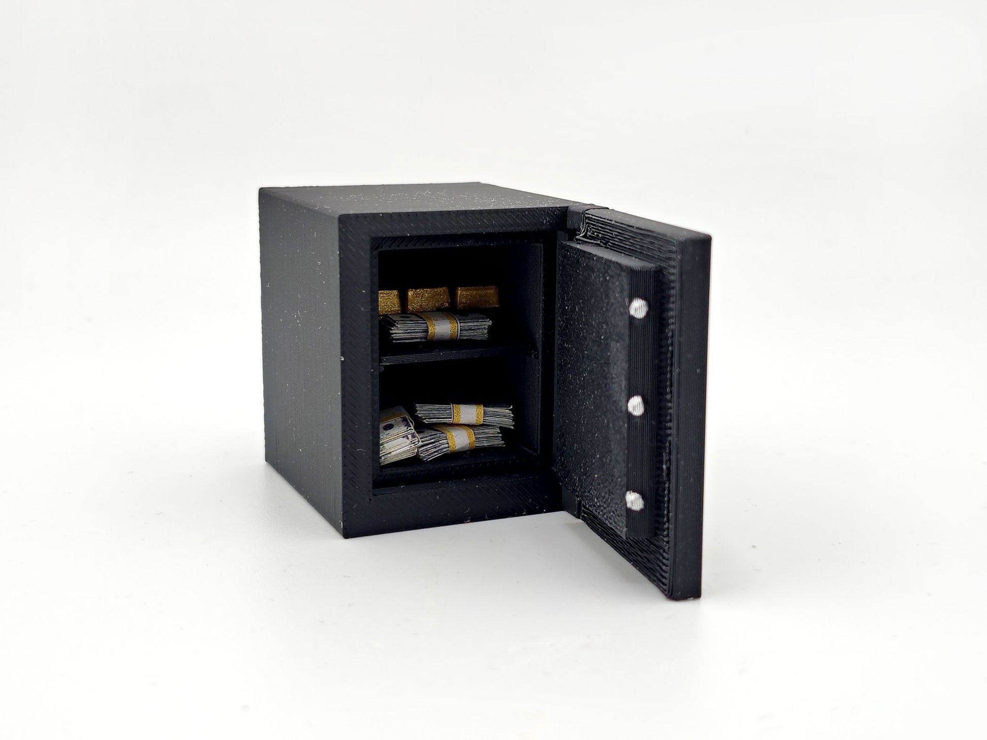 1:12 Openable Safe STL — Miniature Safe with Gold Bars & Cash for Dollhouse Scenes (3D Print File, Instant Download)