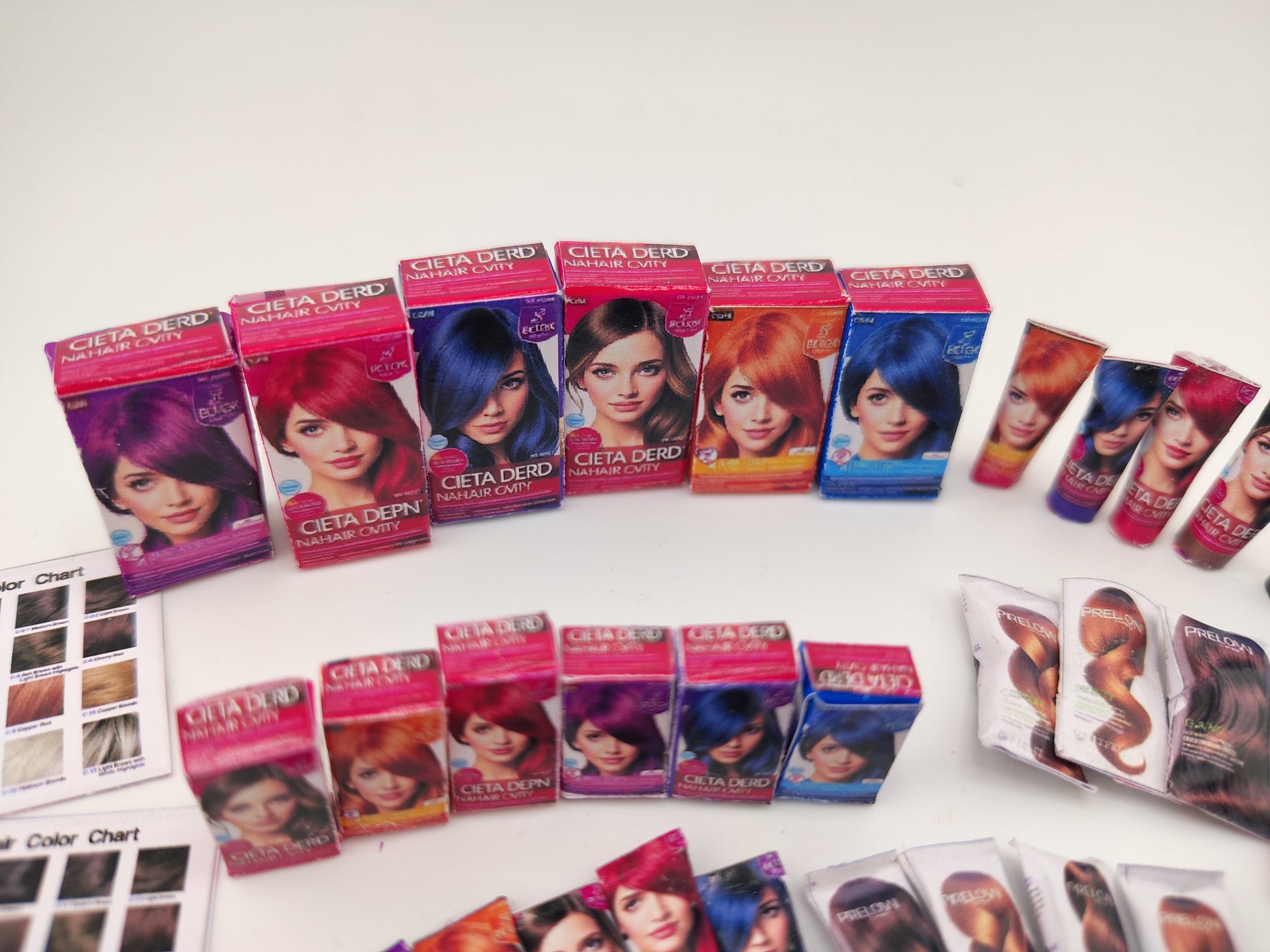 1:6 & 1:12 Hair Dye Set — Miniature Hair Color & Conditioner Bottles for Dollhouse Salon Scenes (Printable Digital Download)