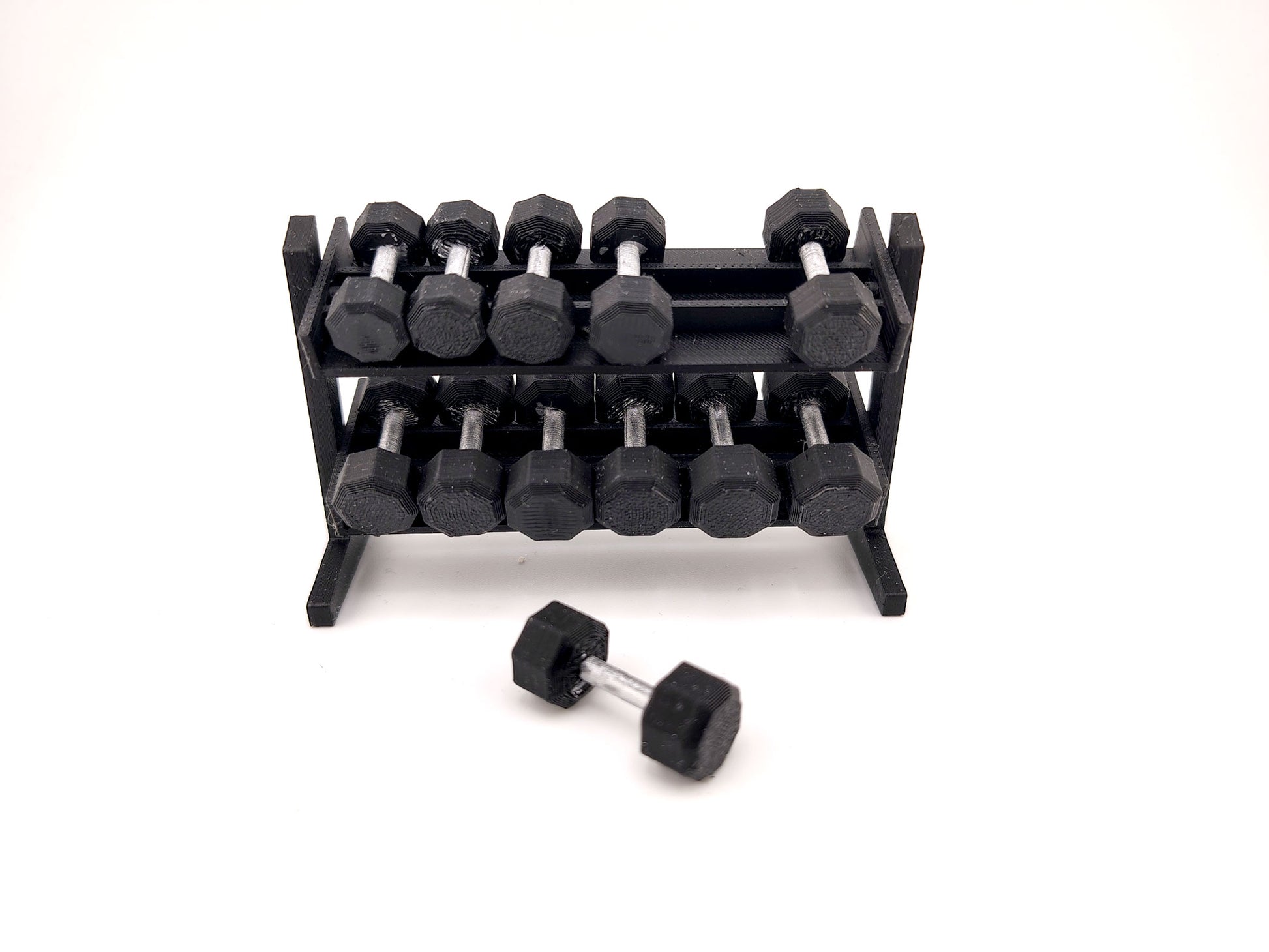 1:12 Dumbbell STL — Miniature Fitness Weight for Dollhouse Gym & Workout Dioramas (3D Print File, Instant Download)
