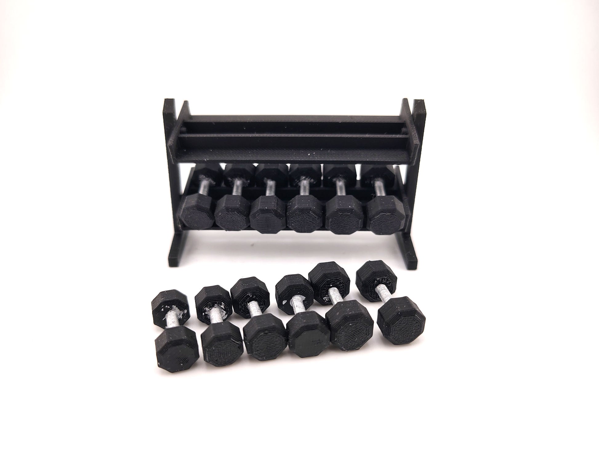 1:12 Dumbbell STL — Miniature Fitness Weight for Dollhouse Gym & Workout Dioramas (3D Print File, Instant Download)