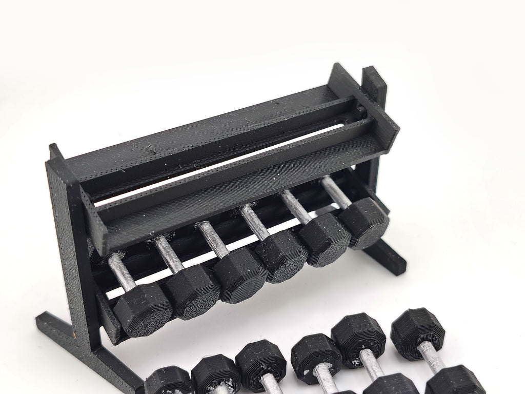1:12 Dumbbell STL — Miniature Fitness Weight for Dollhouse Gym & Workout Dioramas (3D Print File, Instant Download)