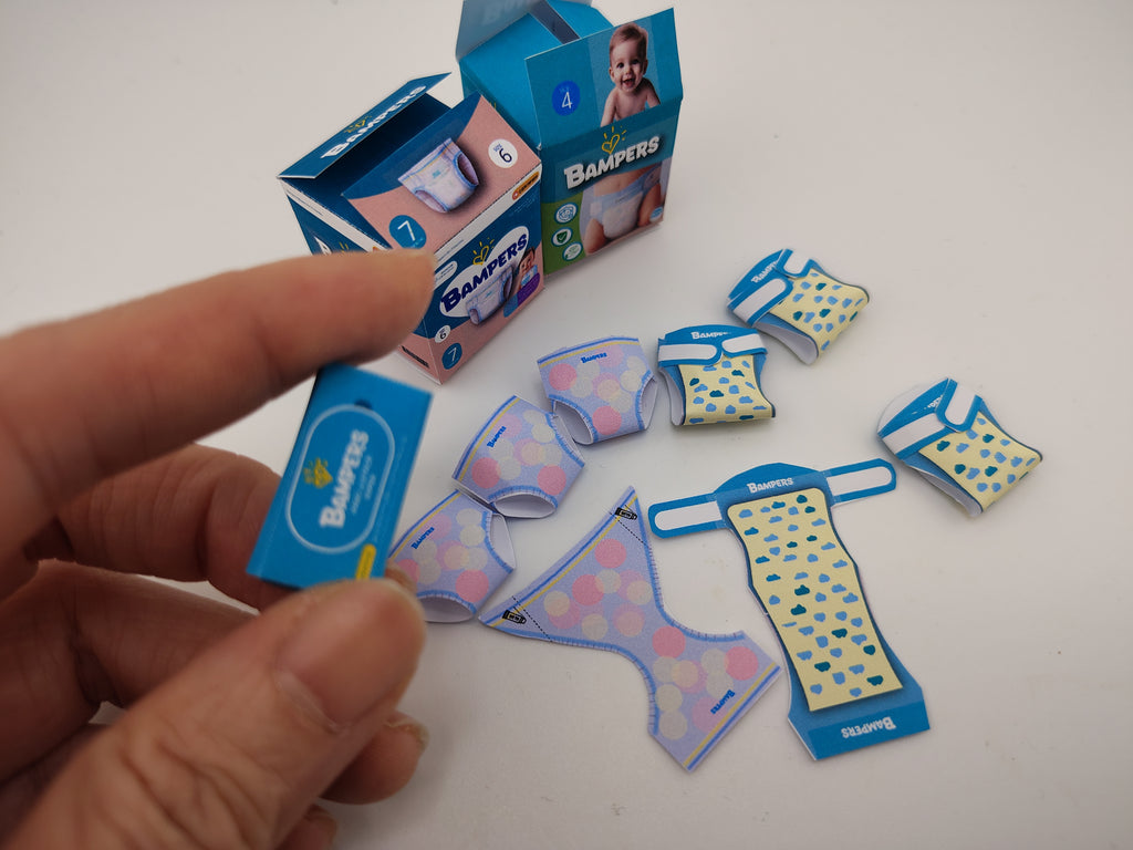 This 1:12 Baby Care Set includes printable diapers and baby wipes, designed for newborn and fit for Zuru Baby, infant, and baby dollhouse scenes. Perfect for nurseries, bedrooms, daycare setups, or caring role-play moments, this set adds warmth and realism to your miniature world.