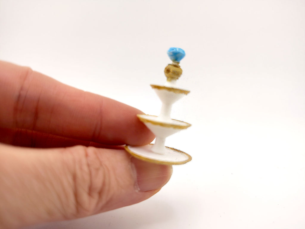 1:12 Three-Tier Dessert Stand STL — Miniature Tiered Cake & Tea Plate for Dollhouse Afternoon Tea (3D Print File, Instant Download)