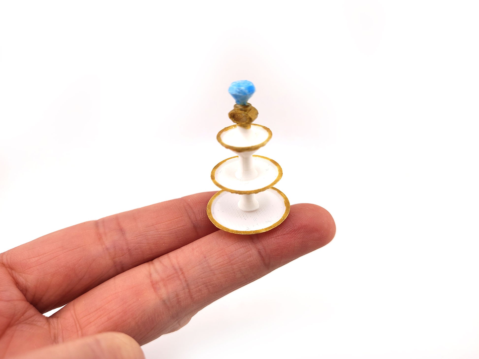 1:12 Three-Tier Dessert Stand STL — Miniature Tiered Cake & Tea Plate for Dollhouse Afternoon Tea (3D Print File, Instant Download)