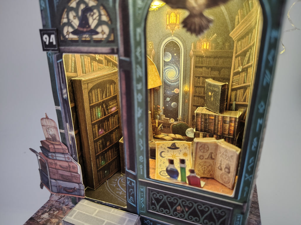 Enchanted Wizard Library - Merlin's Arcana Miniature House Craft Kit ( Printable Fantasy Diorama, Digital Download )