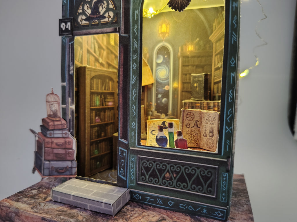 Enchanted Wizard Library - Merlin's Arcana Miniature House Craft Kit ( Printable Fantasy Diorama, Digital Download )
